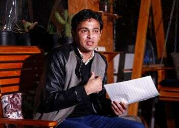 Palestinian peace activist Rami Aman, who says he was tortured by Hamas in prison, in Gaza City, Feb. 10, 2021 (AP/Adel Hana) Gaza man says Hamas forced him to divorce after torture