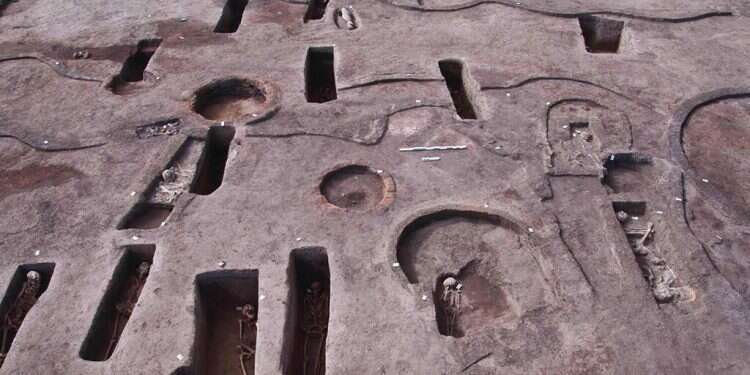 Ancient burial tombs unearthed recently, some with human remains, in the Koum el-Khulgan archeological site, in the Nile Delta province of Dakahlia, around 150 kilometers (93 miles) northeast of Cairo, Egypt Egyptian archeologists unearth 110 ancient tombs in Nile Delta