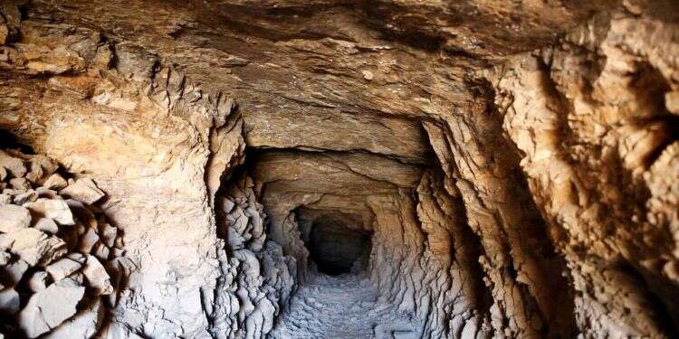 An old abandoned mine is pictured in the eastern desert near the southern province of Luxor, Egypt on May 20, 2016 Miners seek gold under the desert sands after Egypt changes rules