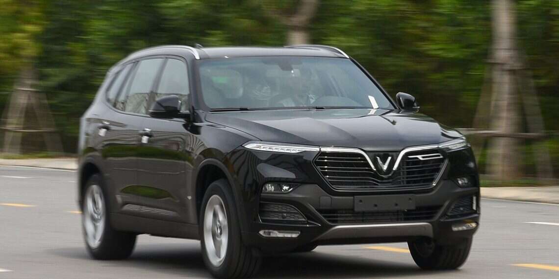 VinFast's new car is pictured on the road at the factory in Hai Phong City, Vietnam, April 22, 2021 Vietnam's EV answer to Tesla has US in its sights