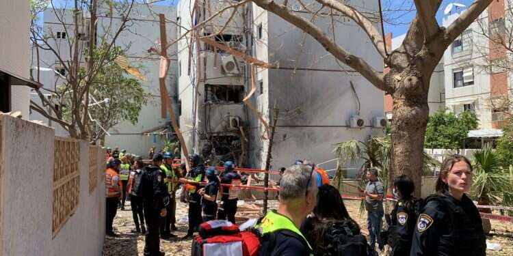 Scene of the direct rocket hit in Ashdod, May 17, 2021 Rocket salvo hits south after IDF takes out top Islamic Jihad commander