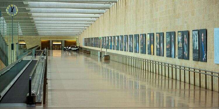 President's speech inspires exhibit at Israel's main port of entry