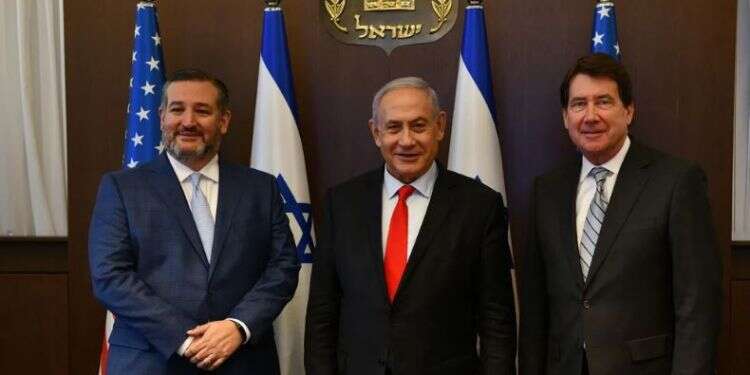Sen. Ted Cruz, Prime Minister Benjamin Netanyahu, and Sen. Bill Hagerty in Jerusalem, June 1, 2021 Cruz: Biden showed 'weakness,' emboldened Hamas