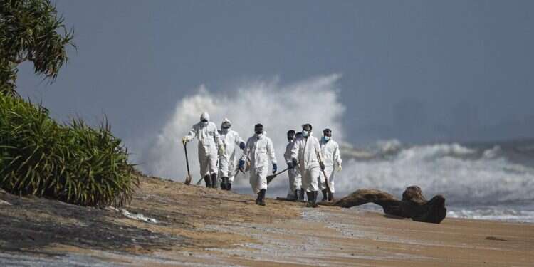 Sri Lanka faces 'worst-ever beach pollution' from burning ship