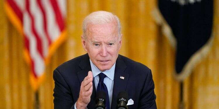 President Joe Biden speaks from the East Room of the White House in Washington, May 7, 2021 US sets conditions for renewed UNRWA funding