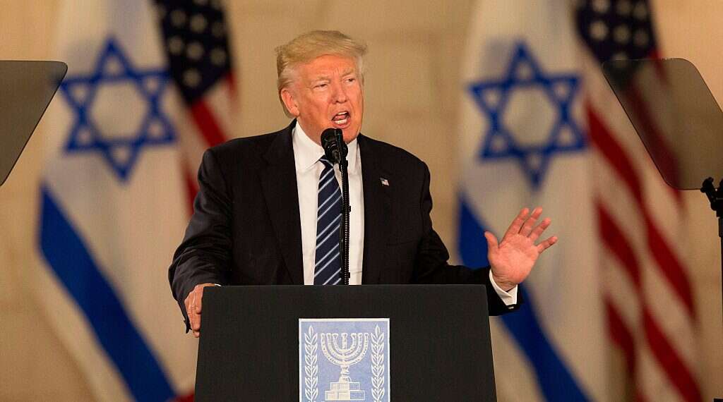 US President Donald Trump gives a speech at the Israel museum in Jerusalem, Tuesday, May 23, 2017 Trump tells US weekly some American Jews 'don't love Israel enough'