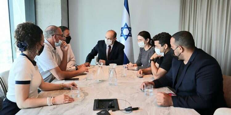 Yamina party members meet on April 25, 2021 Yamina MKs assigned security detail following threats