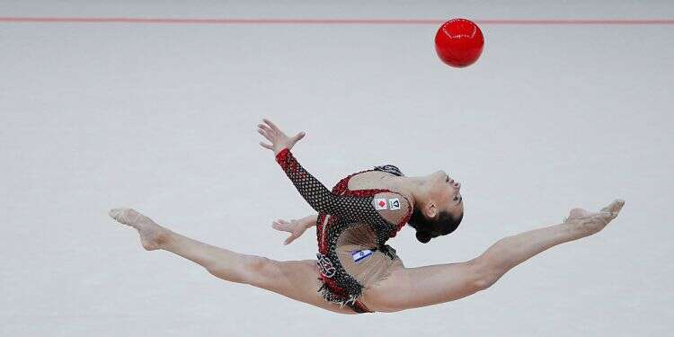 Linoy Ashram during the individual Ball competition at the 2020 European Rhythmic Gymnastics Championships in Kiev, Ukraine, Nov. 29, 2020 Israel's Linoy Ashram wins 5 gold medals at Tel Aviv Grand Prix