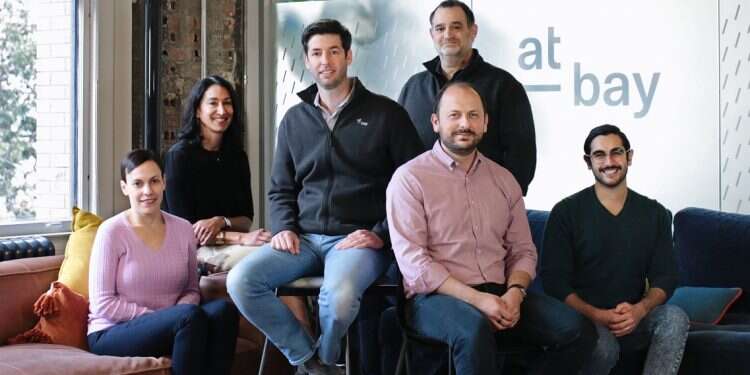 Left to right: Ayelet Kutner, Tara Bodden, Rotem Iram, Roman Itksovich , Brett Sadoff and Joe Schiro Cyber insurance startup At-Bay closes $185M Series D, hits value of $1.35B