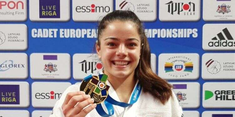 Kerem Primo with the gold, Aug. 18, 2021 Junior Israeli judokas crowned European champions