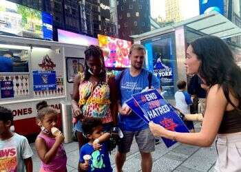 Bitter and sweet ice cream in Times Square