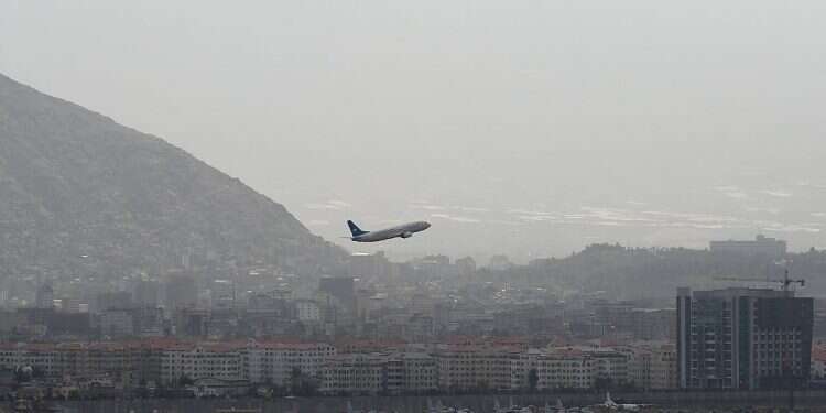 An Ariana Afghan Airlines aircraft takes off from the airport in Kabul Pentagon activates rare measure to make US airlines participate in Kabul airlift