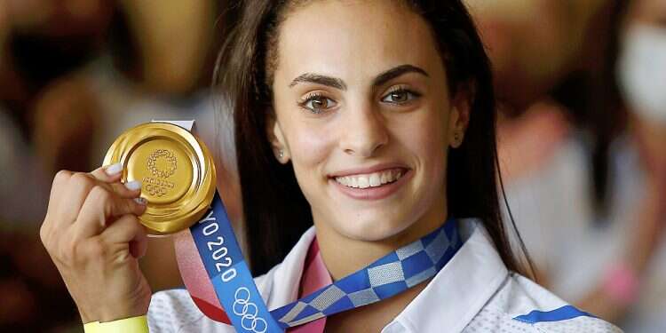 Linoy Ashram and her Olympic gold medal