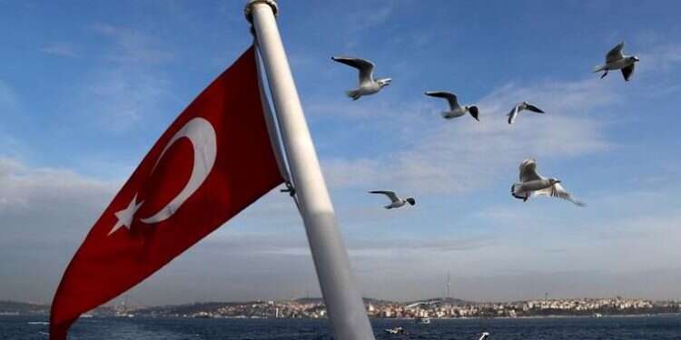 A Turkish flag flies on a passenger ferry with the Bosphorus in the background in Istanbul, Turkey Turkey removing 80,000 landmines from its border with Iran