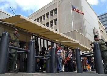 Visa applicants line up at the US Embassy in Tel Aviv The long and arduous path to a US visa waiver for Israelis