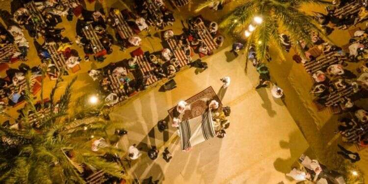 Aerial photo of the wedding ceremony Couple ties knot in largest-ever Jewish wedding in Dubai