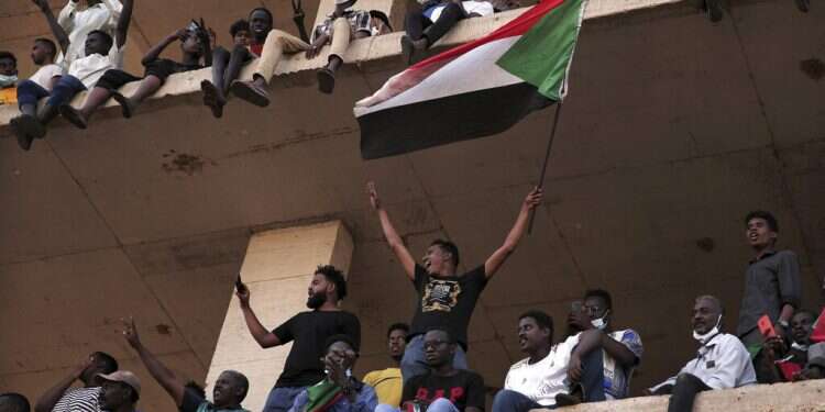 People chant slogans during a protest in Khartoum, Sudan, Oct. 30, 2021
US appoints first ambassador to Sudan in 25 years
