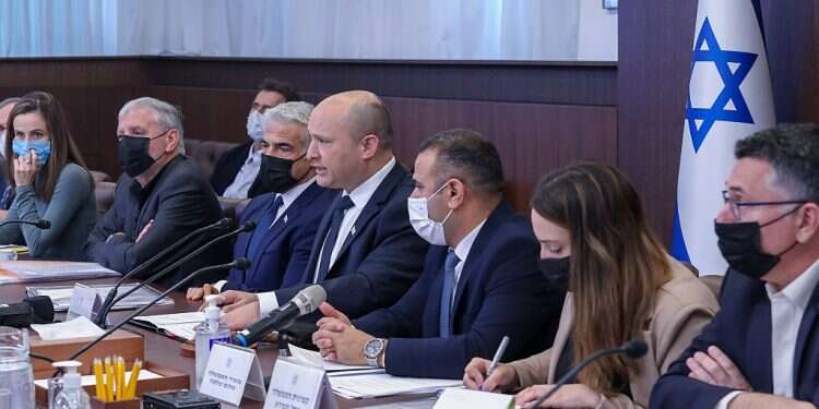 Prime Minister Naftali Bennett during the cabinet discussion on the Negev development initiative, Nov. 14, 2021 PM Bennett announces $160M Negev assistance package