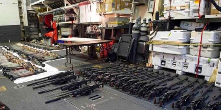Weapons seized by US authorities on Feb. 9, 2020 | Screenshot/File US announces largest-ever seizure of Iranian fuel, weapons shipments