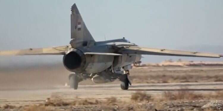 One of the jets that took part in a joint Syrian-Russian air force patrol in the Golan Heights, Jan. 24, 2022 'Joint Russian-Syrian air force patrol was message to Israel'