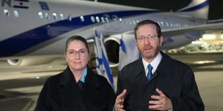 President Herzog departs for historic visit to UAE