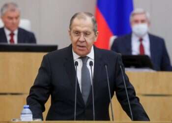 Russian Foreign Minister Sergey Lavrov addresses the State Duma, the Lower House of the Russian Parliament in Moscow on Jan. 26, 2022 Biden calls on Russia to refrain from military aggression as powers face off at UN