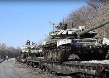 Russian tanks are loaded onto railway platforms to move back to their permanent base after drills in Russia, Feb. 16, 2022o taken from video provided by the Russian Defense Ministry Press Service, Feb. 16, 2022 Amid Ukraine tensions, Russia to stage nuclear drills