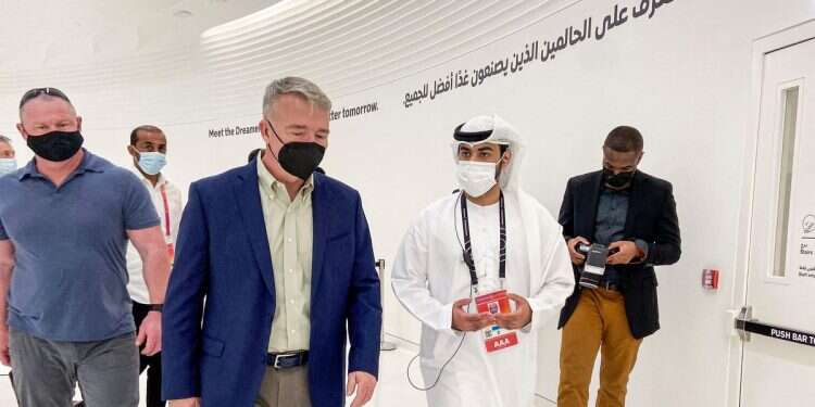 US Marine General Frank McKenzie visits Dubai's Expo 2020 the United Arab Emirates, Feb. 7, 2022. US will 'do everything it can' to help UAE defend itself from Houthi attacks