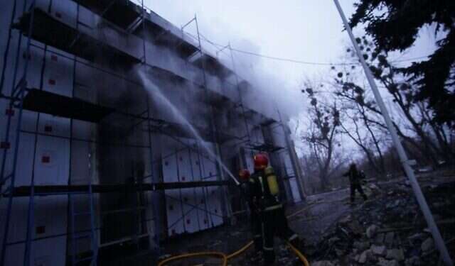 The site of the attack at Babyn Yar on Tuesday, March 1, 2022 Ukraine slams Russia after attack on Holocaust memorial site