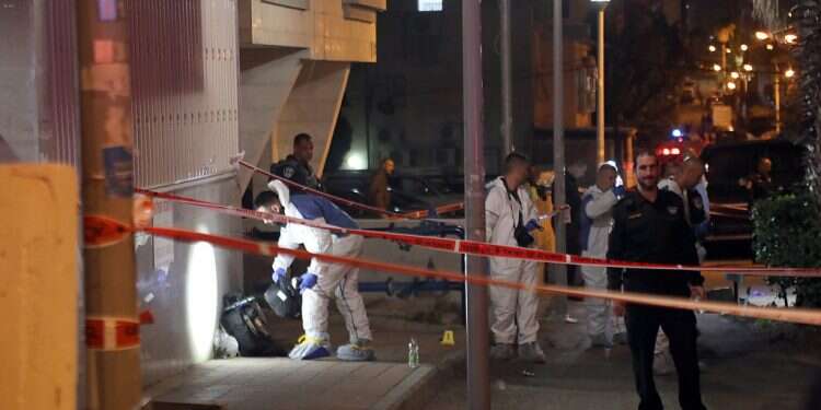 Scene of the Bnei Brak shooting, March 29, 2022 (Gideon Markowicz) Israeli leaders vow swift response to wave of terror