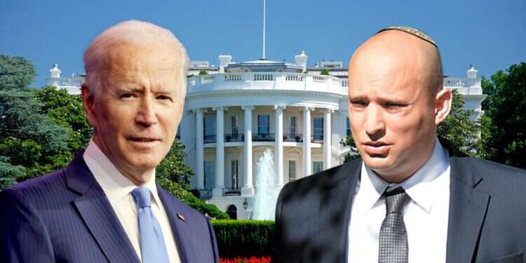 US President Joe Biden and Prime Minister Naftali Bennett are pictured with the White House in the background Bennett, Lapid openly rebuke potential US move to remove IRGC from terror list