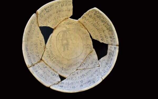 Bowls like these arrived from ancient sites in Mesopotamia, modern-day Iraq. Artists would write the texts for specific clients, based on their personal needs, says Amir Ganor of the Israel Antiquities Authority Antiquities inspectors find ancient magic bowl in Jerusalem raid
