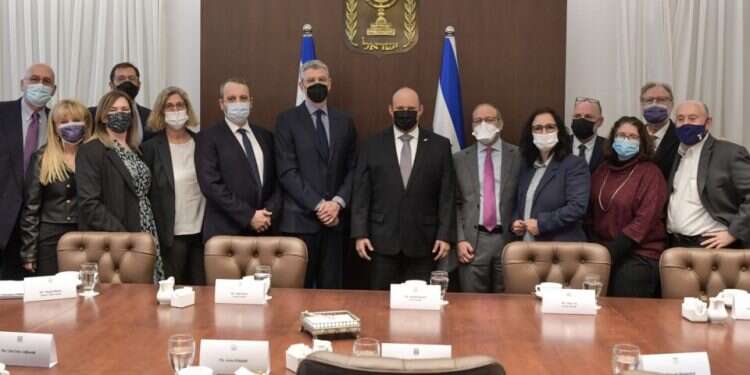 Leaders of the Reform and Conservative movements met with PM Naftali Bennett in Jerusalem, Monday, February 28, 2022 Haredim livid as PM Bennett meets leaders of Reform, Conservative movements