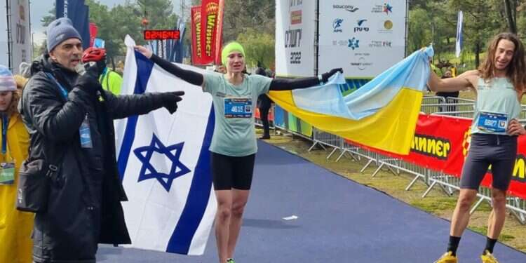 Ukrainian refugee wins Jerusalem Marathon