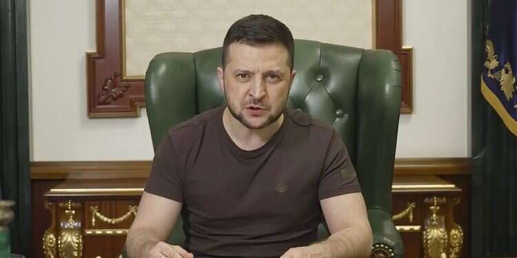 Ukrainian President Volodymyr Zelenskyy speaks from Kyiv on March 20, 2022 Zelenskyy questions Israel's reluctance to sell Iron Dome to Ukraine