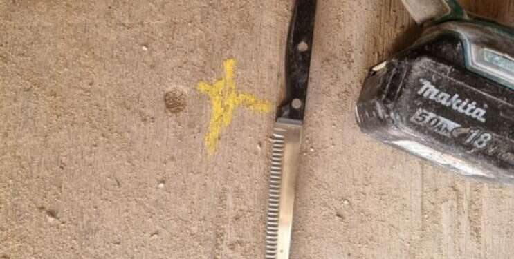 The knife used in the attack, April 12, 2022 Police officer stabbed in suspected terrorist attack in Ashkelon