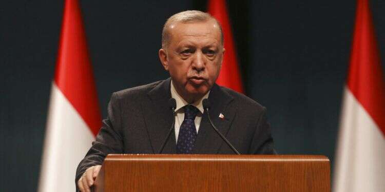Turkish President Recep Tayyip Erdogan speaks during an Ankara press conference, March 22, 2022 Erdogan: Strong Israel ties key to defending Palestinian rights