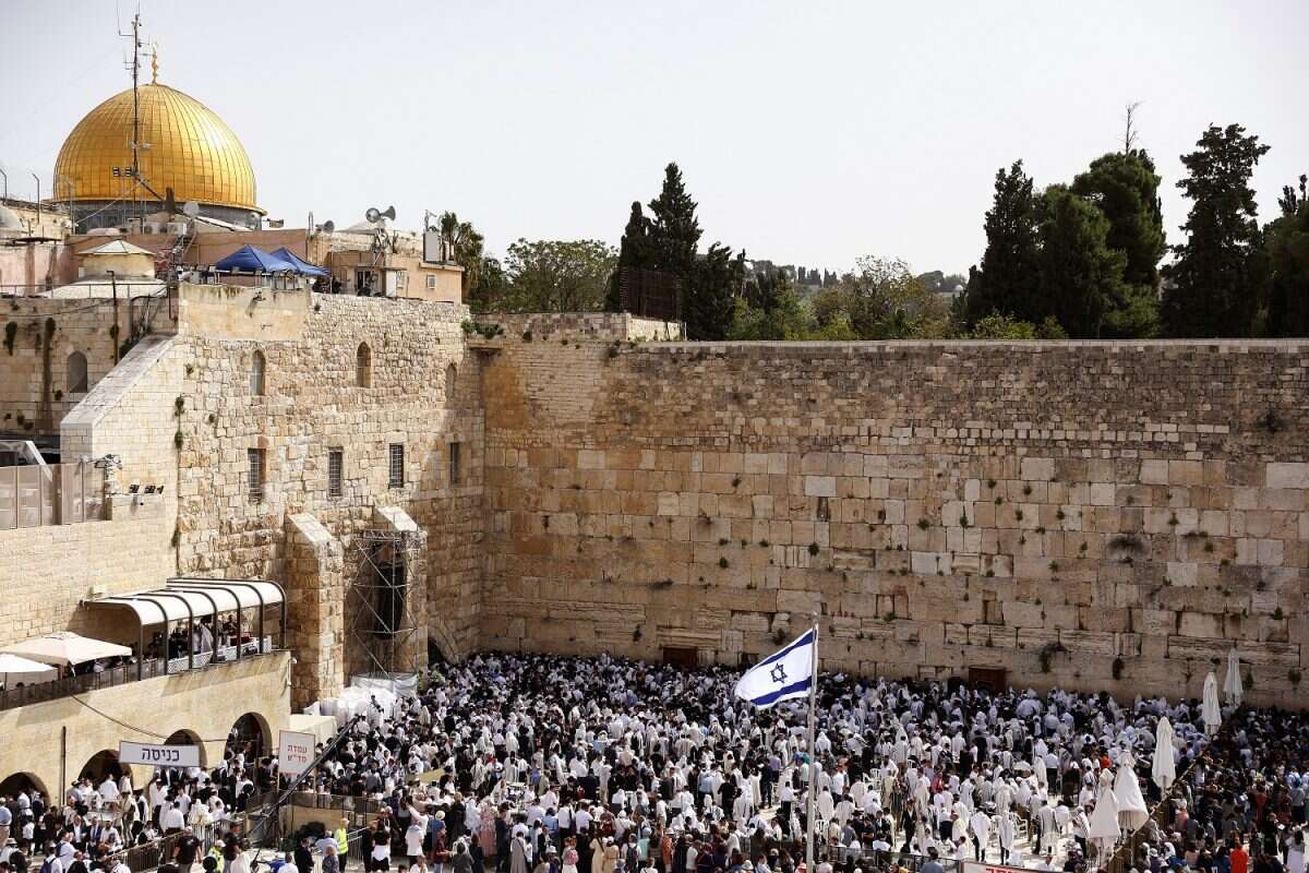 Priestly Blessing Western Wall Jerusalem - 16x20 Gallery Wrapped