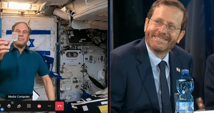 'A source of light in the sky': President speaks to Israeli astronaut