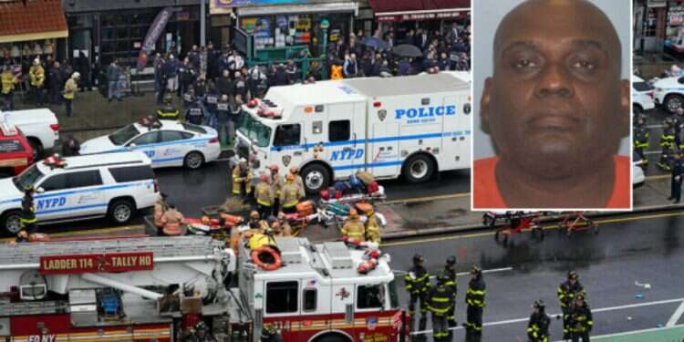 The suspect in the Brooklyn subway shooting on April 12, 2022, Frank R. James, is pictured against the scene of the attack 'Frightening yet unsurprising': NY shooting has Jewish community on alert