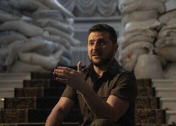 Ukrainian President Volodymyr Zelenskyy speaks during an interview with The Associated Press in his office in Kyiv, Ukraine, Saturday, April 9, 2022
Zelenskyy seeks peace despite Russian atrocities