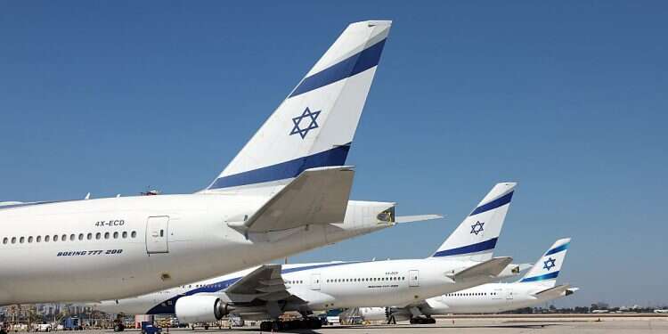 El Air airplanes are seen on the tarmac at Ben-Gurion International Airport, Aug. 17, 2020 El Al relocating US headquarters to Miami from NY