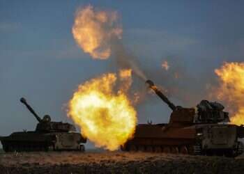 Ukrainian artillery shoot from their positions at an undisclosed in the area of Kharkiv, Ukraine, May 7, 2022 Al-Qaida chief says 'US weakness' led to Ukraine invasion