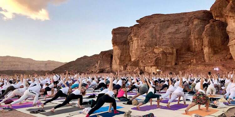 Israelis practicing Yoga International Yoga Day celebrations highlight warm Israel-India ties