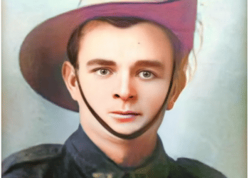 A colorized image of Loudern Park Cochrane 105 years after death, Israeli group begins search for Australian soldier