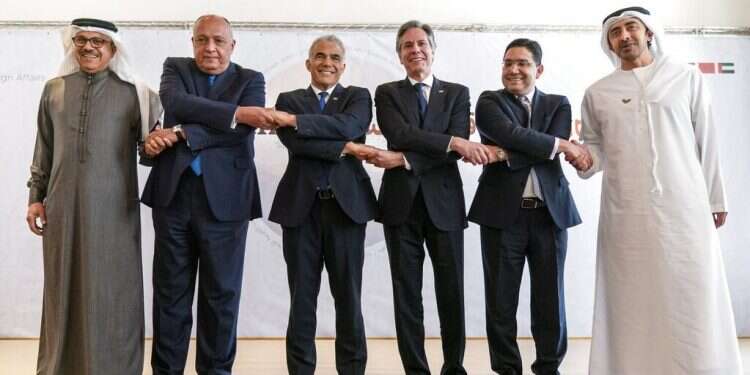 Negev Summit participants, May 28, 2022, in Sde Boker Negev Summit to become permanent forum