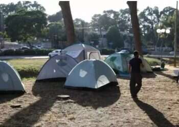 Protesters raise tents over housing costs: Where will we live, in a kennel?