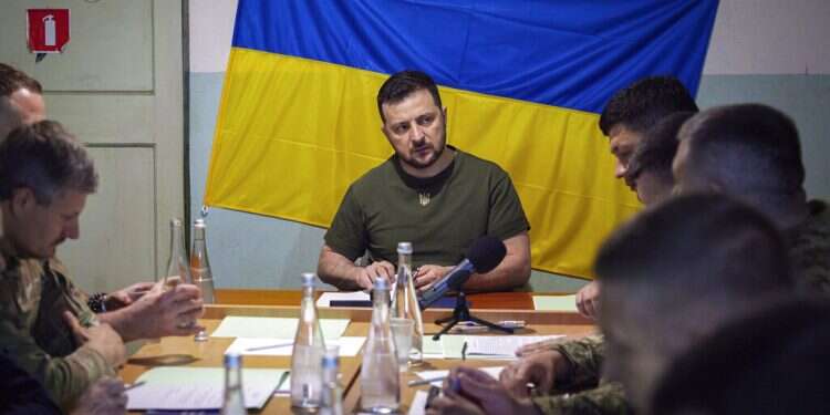 Ukrainian President Volodymyr Zelenskyy attends meeting with military officials as he visits the war-hit Mykolaiv region
on June 18, 2022 Zelenskyy urges fighters to 'endure,' predicts intensified Russian attacks