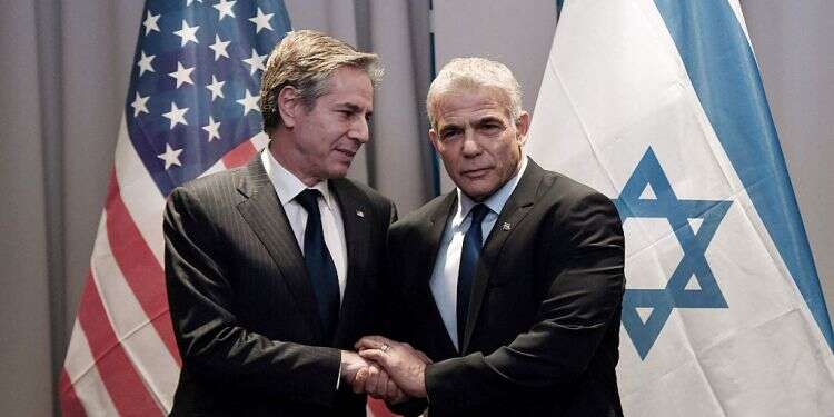 US Secretary of State Antony Blinken with PM Yair Lapid, March 7, 2022 'US commitment to Israel's security unwavering,' Blinken tells Lapid