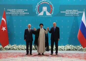 Putin holds talks in Tehran with leaders of Iran, Turkey